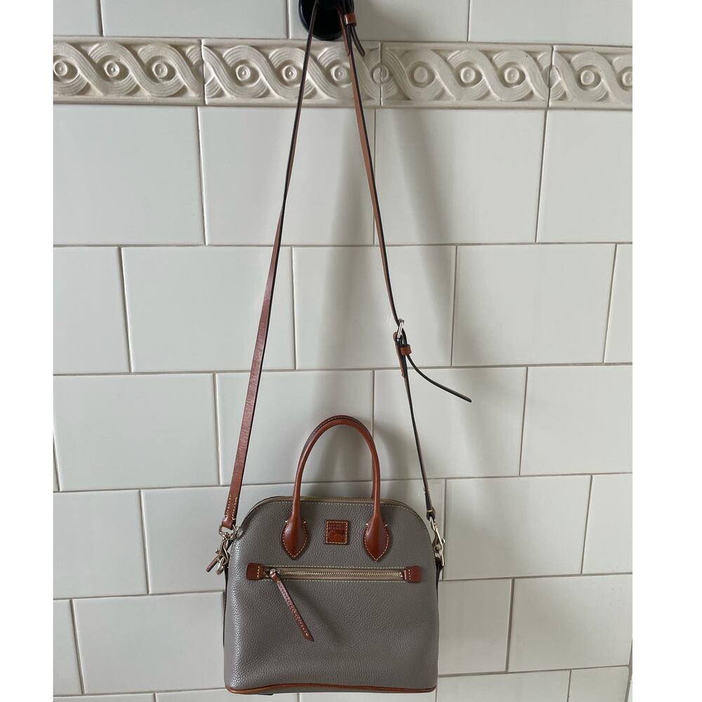 Dooney and Bourke Pebble Grain Domed Satchel Taupe